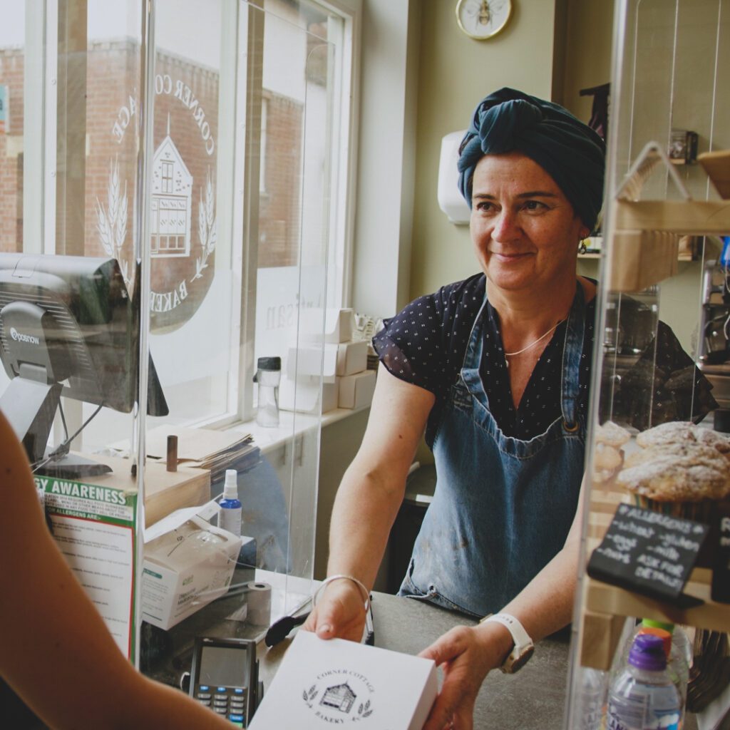 Sarah in the bakery