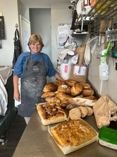 Students with their baked goods